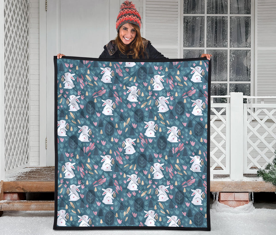 Cute Rabbit Pattern Premium Quilt