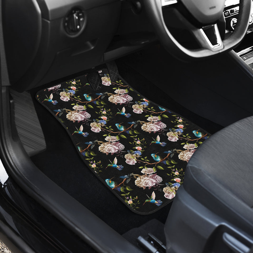 Hummingbird Pattern Print Design 03 Front and Back Car Mats