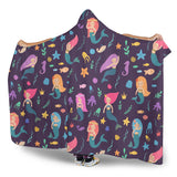 Beautiful Mermaid Fish Jellyfish Algae Other Marine World Hooded Blanket