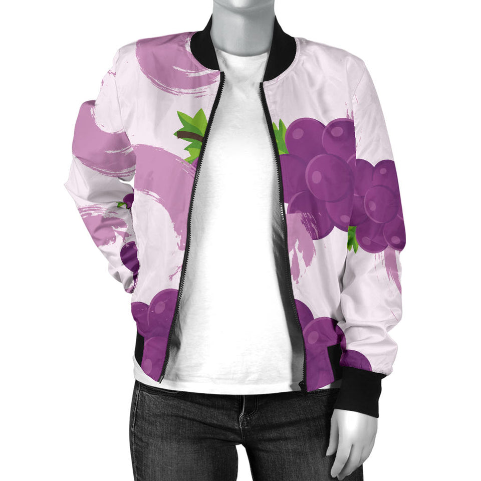Cute Grape Pattern Women'S Bomber Jacket