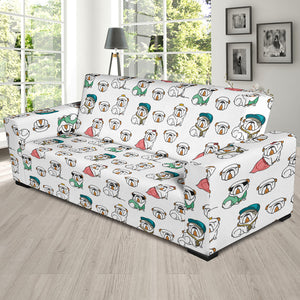 English Bulldog Pattern Print Design 03 Sofa Slipcover