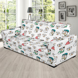 English Bulldog Pattern Print Design 03 Sofa Slipcover