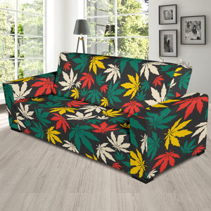 Canabis Marijuana Weed Pattern Print Design 02 Sofa Slipcover