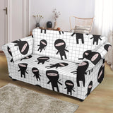 Ninja Pattern Plaid Background Loveseat Couch Slipcover