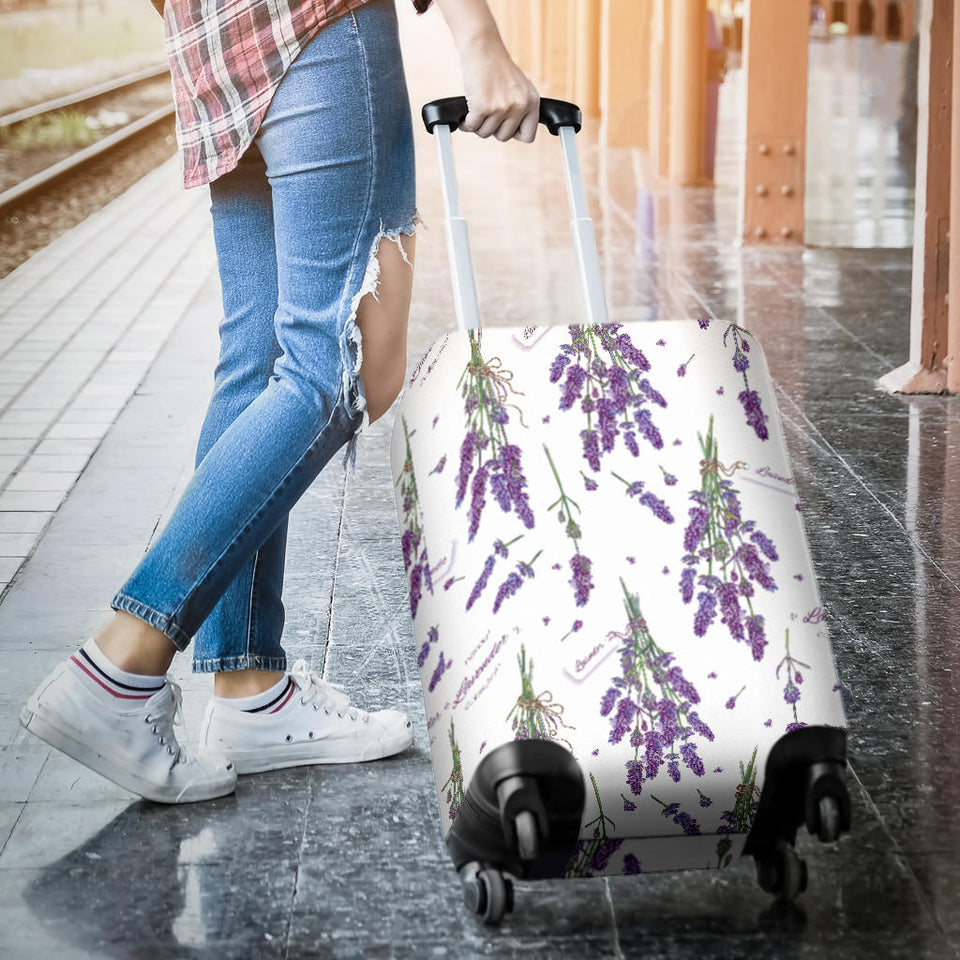 Lavender Flower Design Pattern Luggage Covers