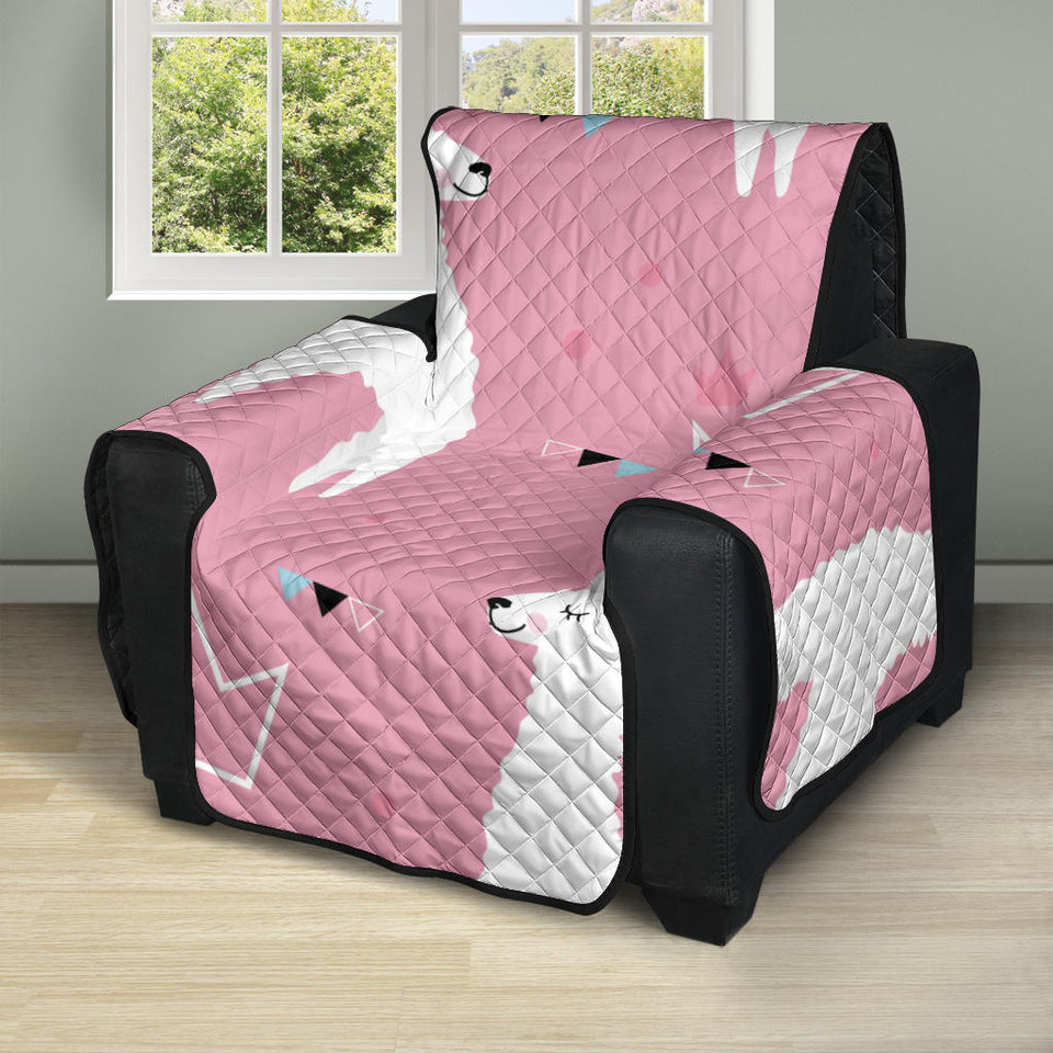 Llama Alpaca pink background Recliner Cover Protector