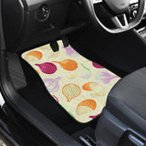 Onion Garlic White Red Pattern Front And Back Car Mats