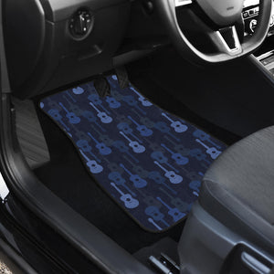 Blue Theme Guitar Pattern Front Car Mats