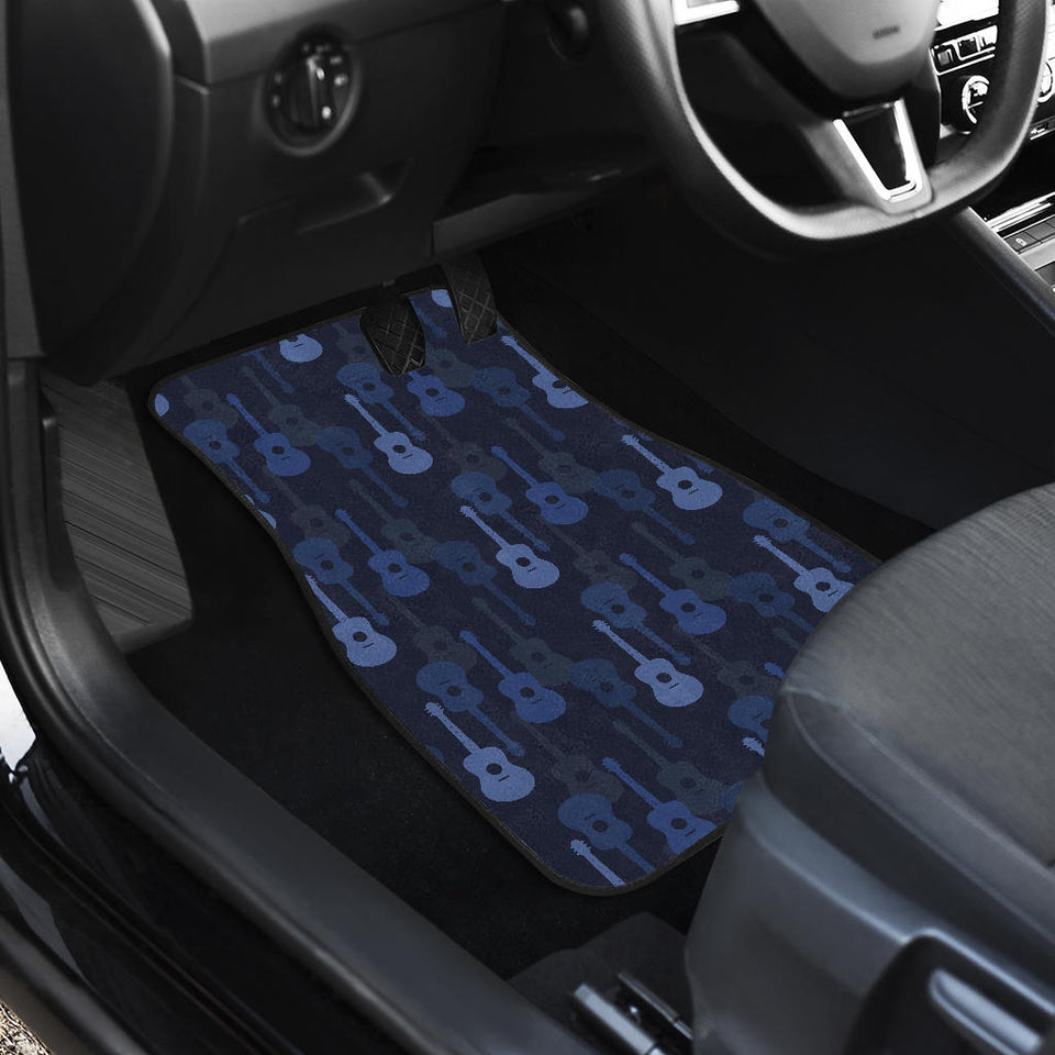 Blue Theme Guitar Pattern Front Car Mats