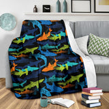 Colorful Shark Premium Blanket