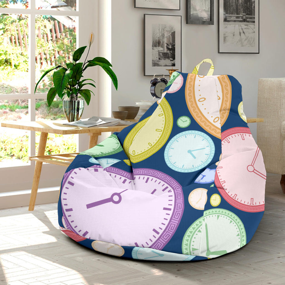 Colorful Clock Background Bean Bag Cover
