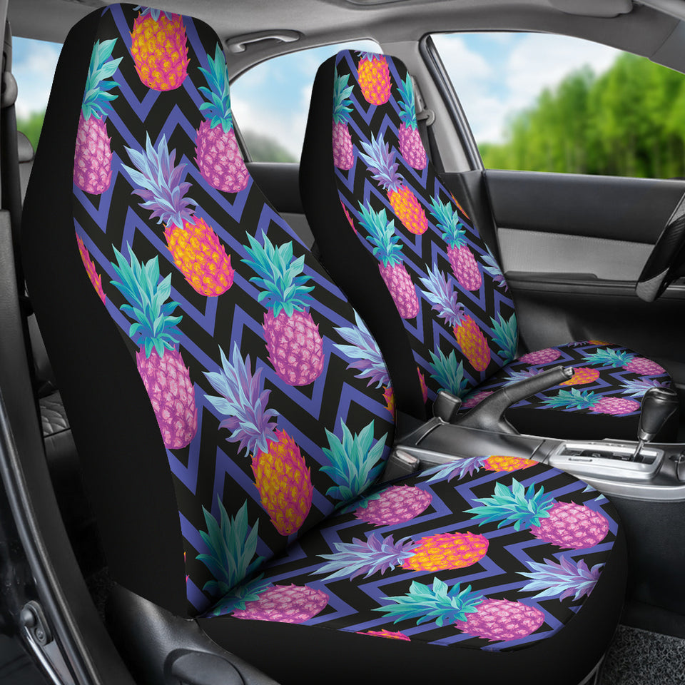 Pineapples Pattern Zigzag Background  Universal Fit Car Seat Covers