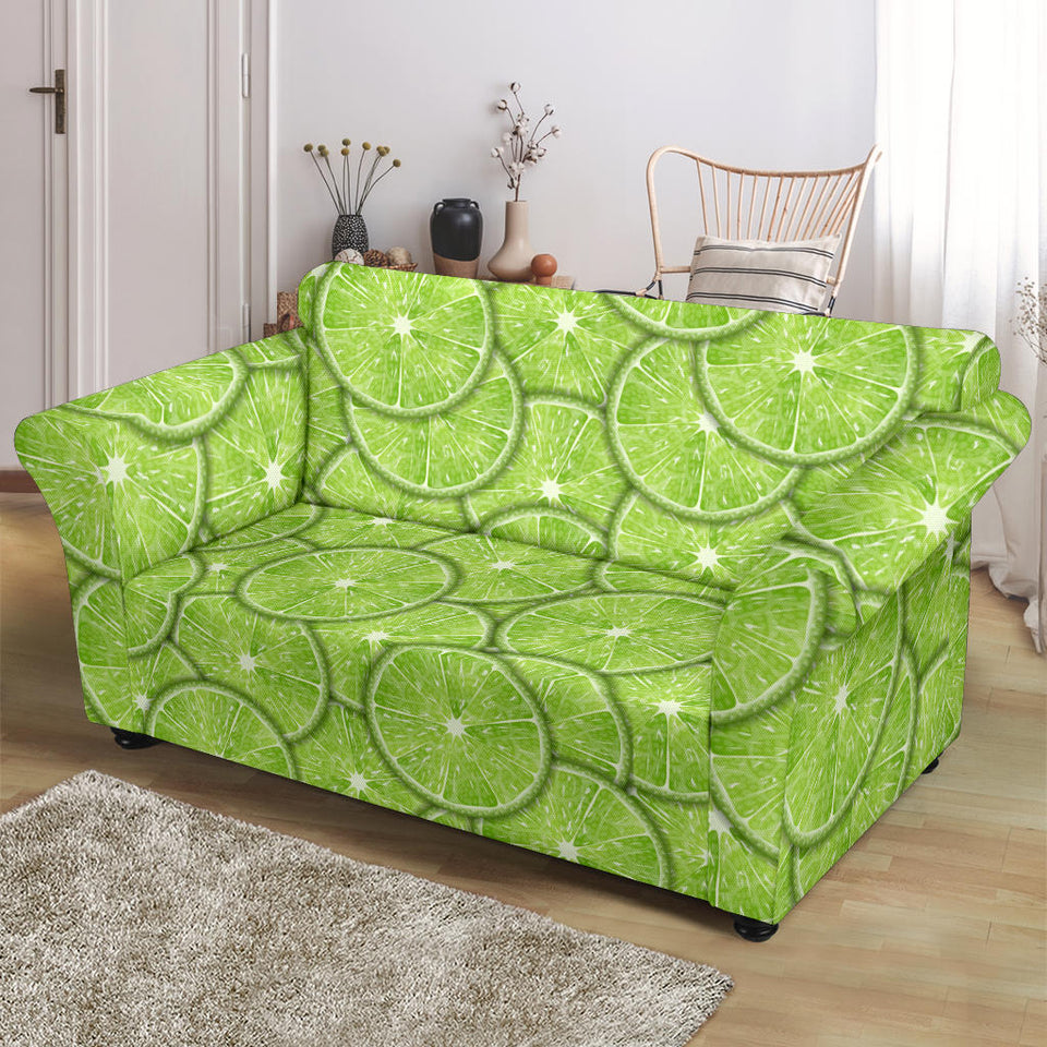 Slices Of Lime Pattern Loveseat Couch Slipcover