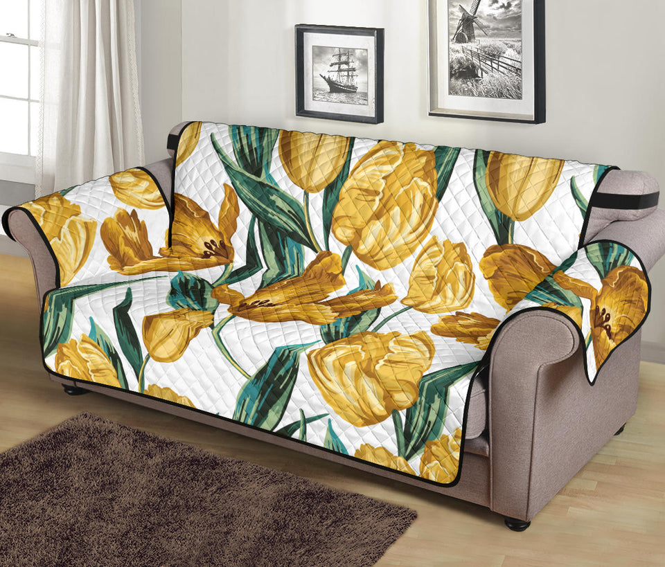 yellow tulips pattern Sofa Cover Protector