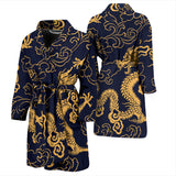 Gold Dragon Pattern Men'S Bathrobe