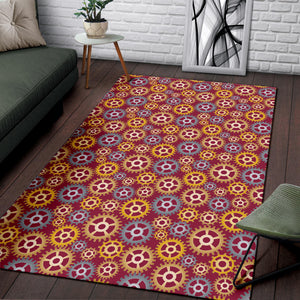 Gear Pattern Print Design 04 Area Rug