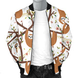 Sloths Hanging On The Tree Pattern Men'S Bomber Jacket