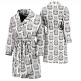 Hippopotamus Pattern Print Design 05 Men's Bathrobe