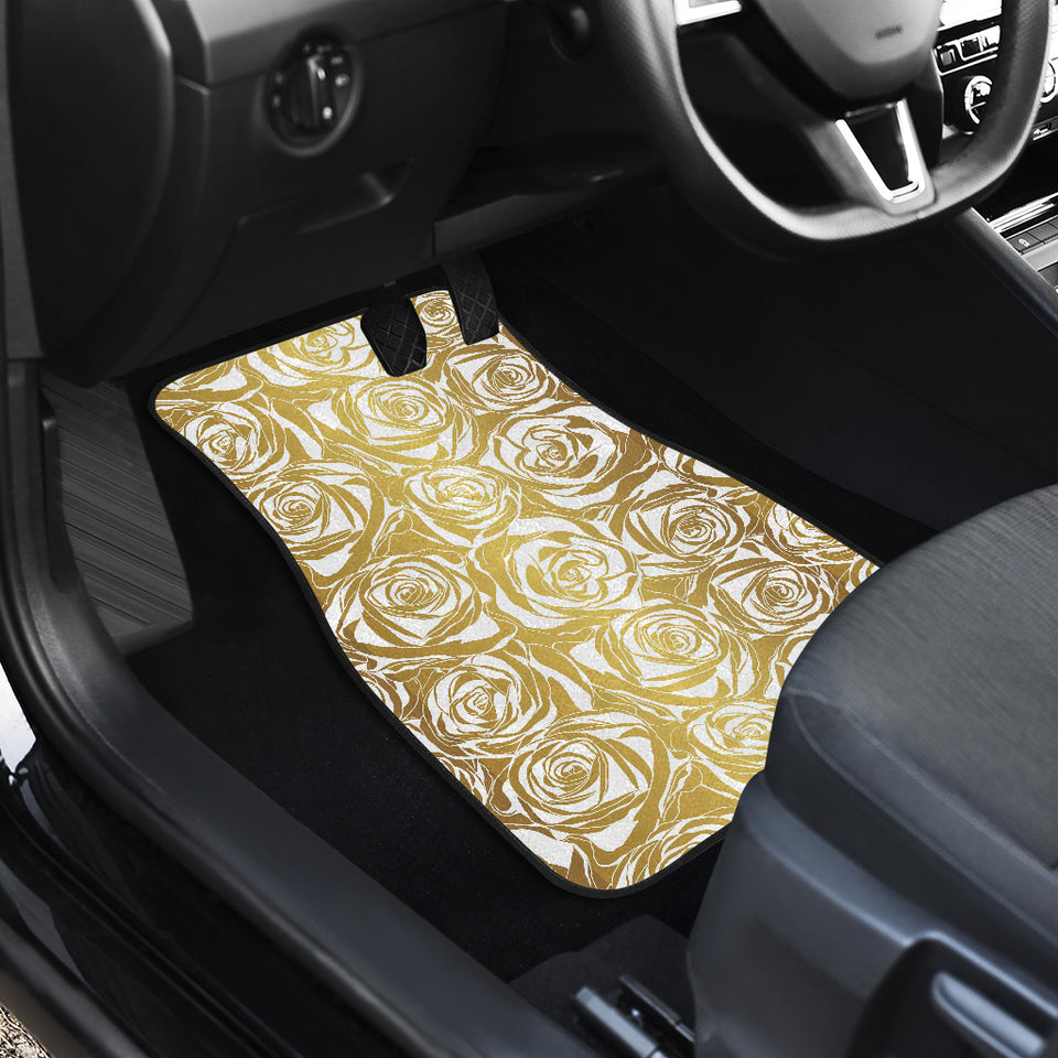 Rose Pattern Print Design 05 Front and Back Car Mats