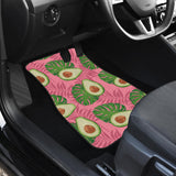 Avocado Slices Leaves Pink Back Ground  Front Car Mats