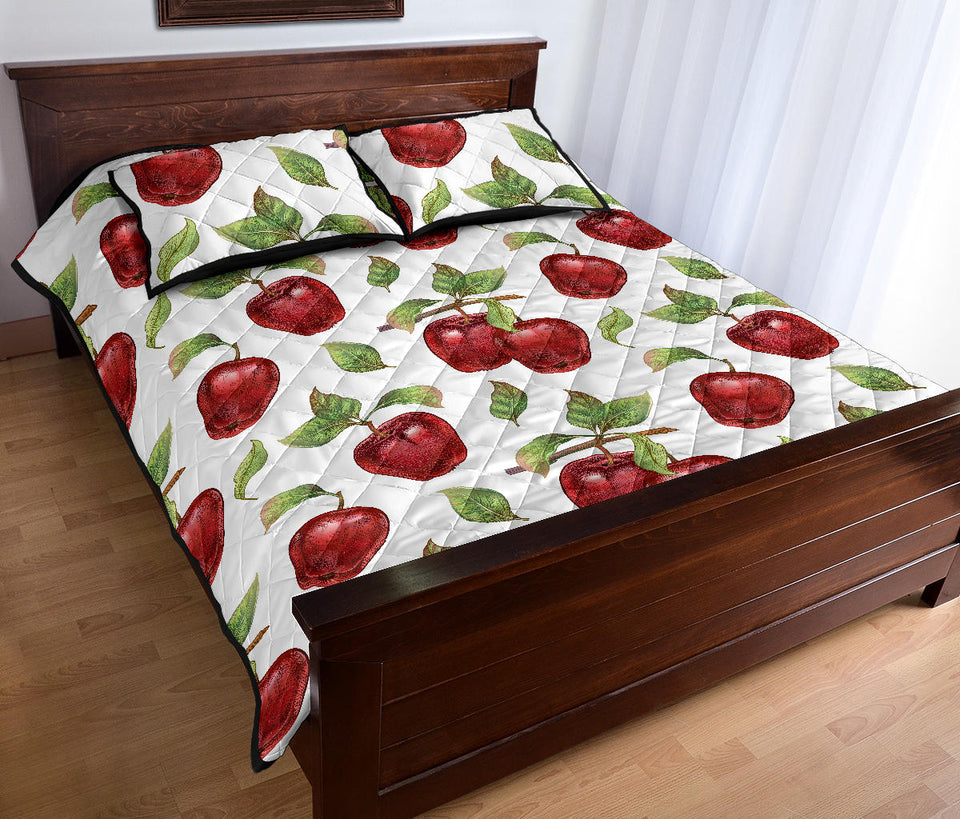 Red apples pattern Quilt Bed Set