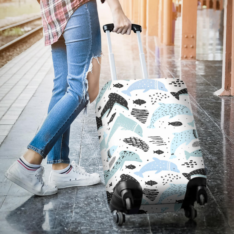 Cute Dolphins Childish Style Pattern Luggage Covers