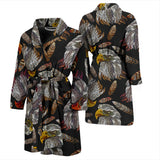 Eagle Pattern Print Design 05 Men's Bathrobe