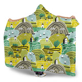 Hand Drawn Windmill Pattern Hooded Blanket