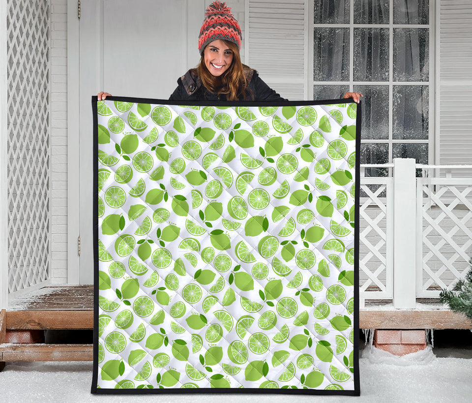 Lime Design Pattern Premium Quilt