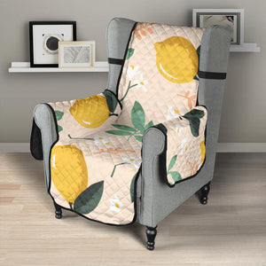 lemon flower leave pattern Chair Cover Protector