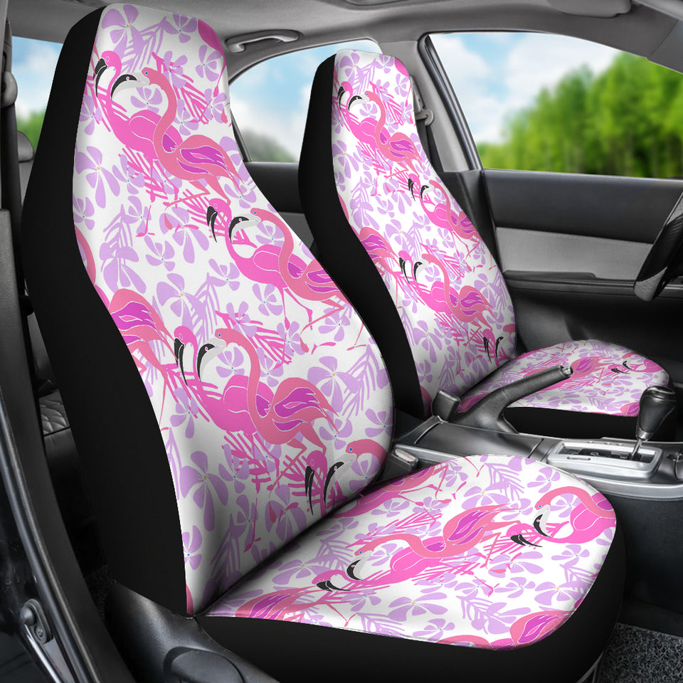 Pink Flamingo Flower Pattern Universal Fit Car Seat Covers