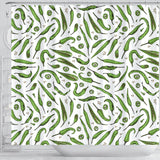 Hand Drawn Sketch Style Green Chili Peppers Pattern Shower Curtain Fulfilled In US
