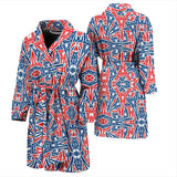Eiffel Tower Pattern Print Design 02 Men's Bathrobe