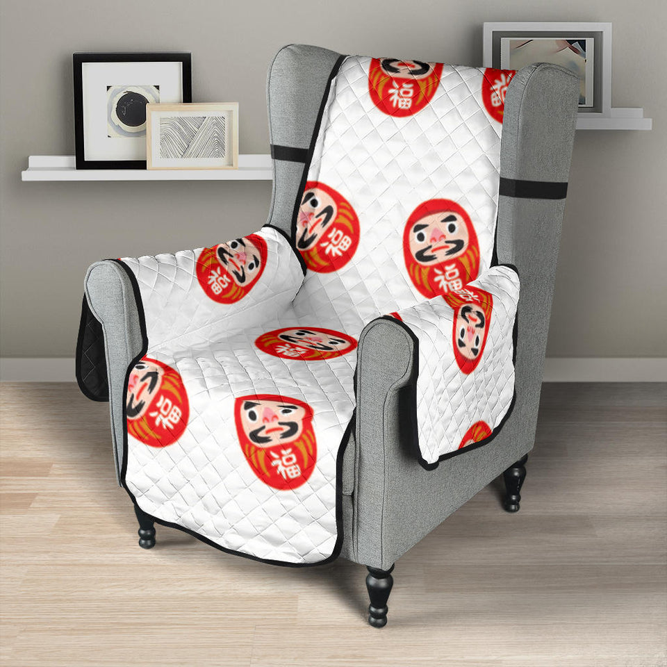 Daruma japanese wooden doll pattern Chair Cover Protector