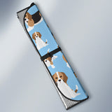 Beagle Dog Blue Background Pattern Car Sun Shade