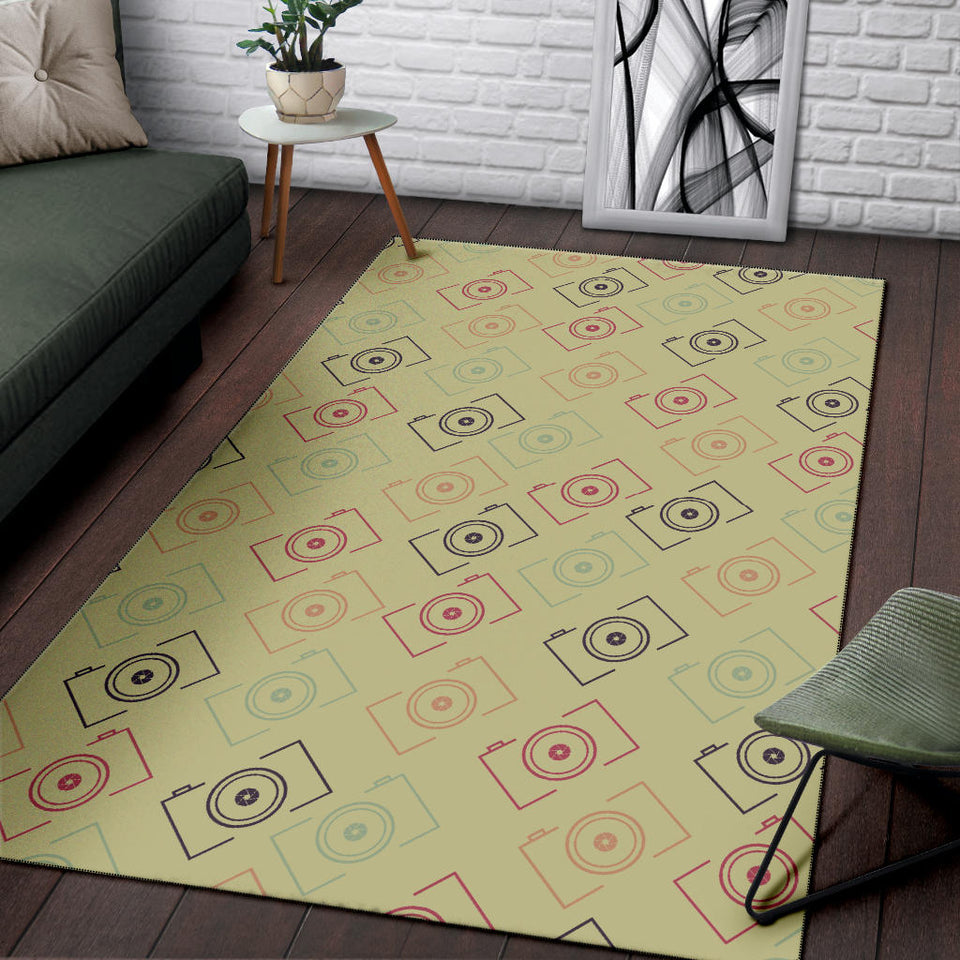Camera Pattern Print Design 01 Area Rug