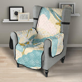 Bonsai bamboo stork japanese pattern cream theme Chair Cover Protector