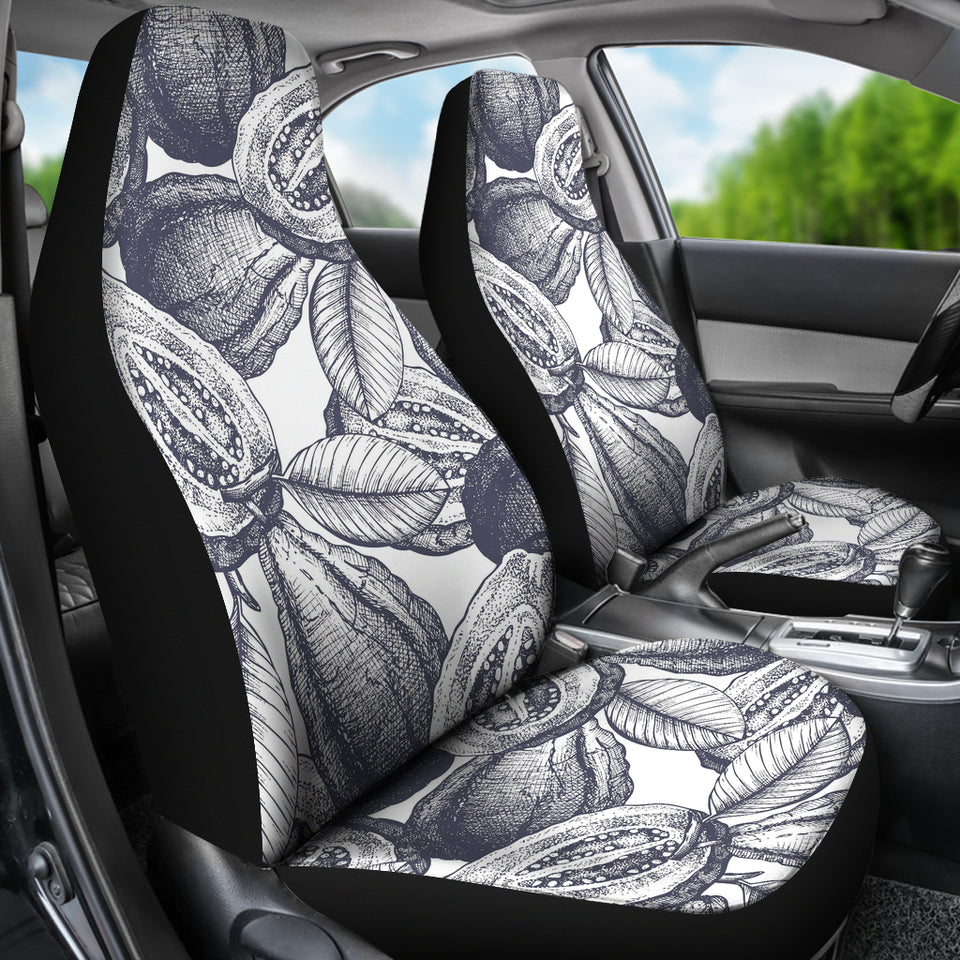 Guava Tropical Hand Drawn Pattern Universal Fit Car Seat Covers