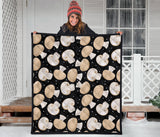 Champignon Mushroom Pattern Premium Quilt