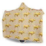 Rhino Yellow Theme Pattern Hooded Blanket