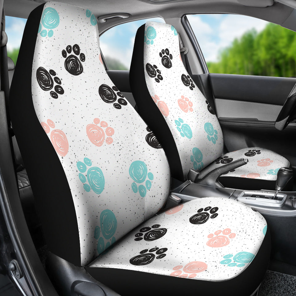 Dog Paws Pattern Print Design 04 Universal Fit Car Seat Covers