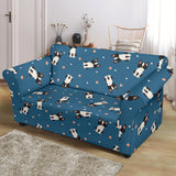 Cute Boston Terrier Dog Spattern Loveseat Couch Slipcover