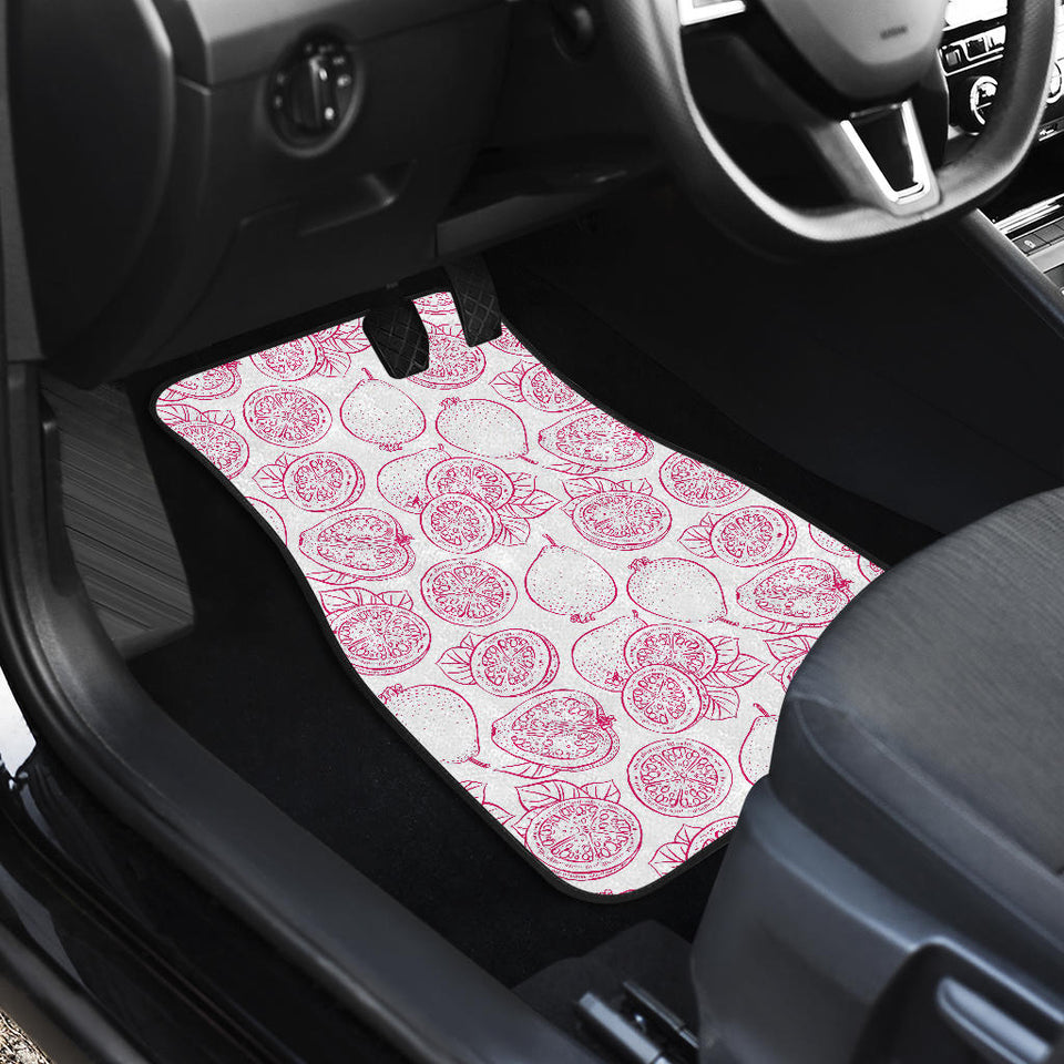 Sketch Guava Pattern Front And Back Car Mats