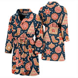 Christmas Gingerbread Cookie Pattern Men'S Bathrobe