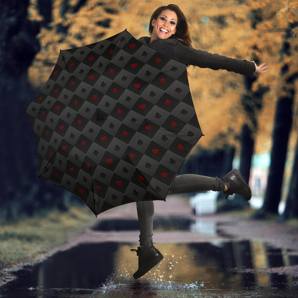 Casino Cards Suits Pattern Print Design 05 Umbrella