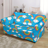 Rainbows Sky Clouds Pattern Loveseat Couch Slipcover