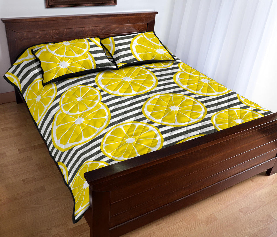 slice of lemon design pattern Quilt Bed Set