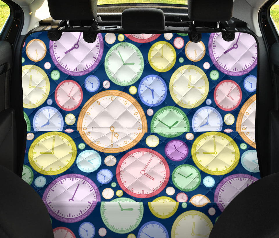 Colorful Clock Background Dog Car Seat Covers