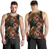 Horse head wild roses pattern Men Tank Top
