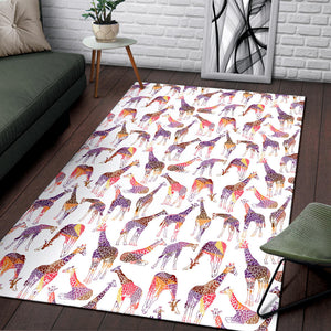 Giraffe Pattern Print Design 02 Area Rug